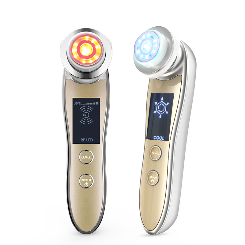 Galvanic Skin Sensor - 5 in 1 RFフェイシャルマッサージャー、クールマイクロカレント肌引き締めデバイス、LEDアンチエイジング美容スキンケアツール、吸収促進