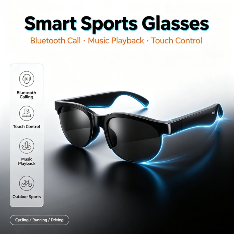 Smart Glasses Lens - XG88 PRO オープンイヤー型スマートBluetoothメガネ TAC偏光サングラス ワイヤレスステレオヘッドセット ハンズフリー通話対応アイウェア